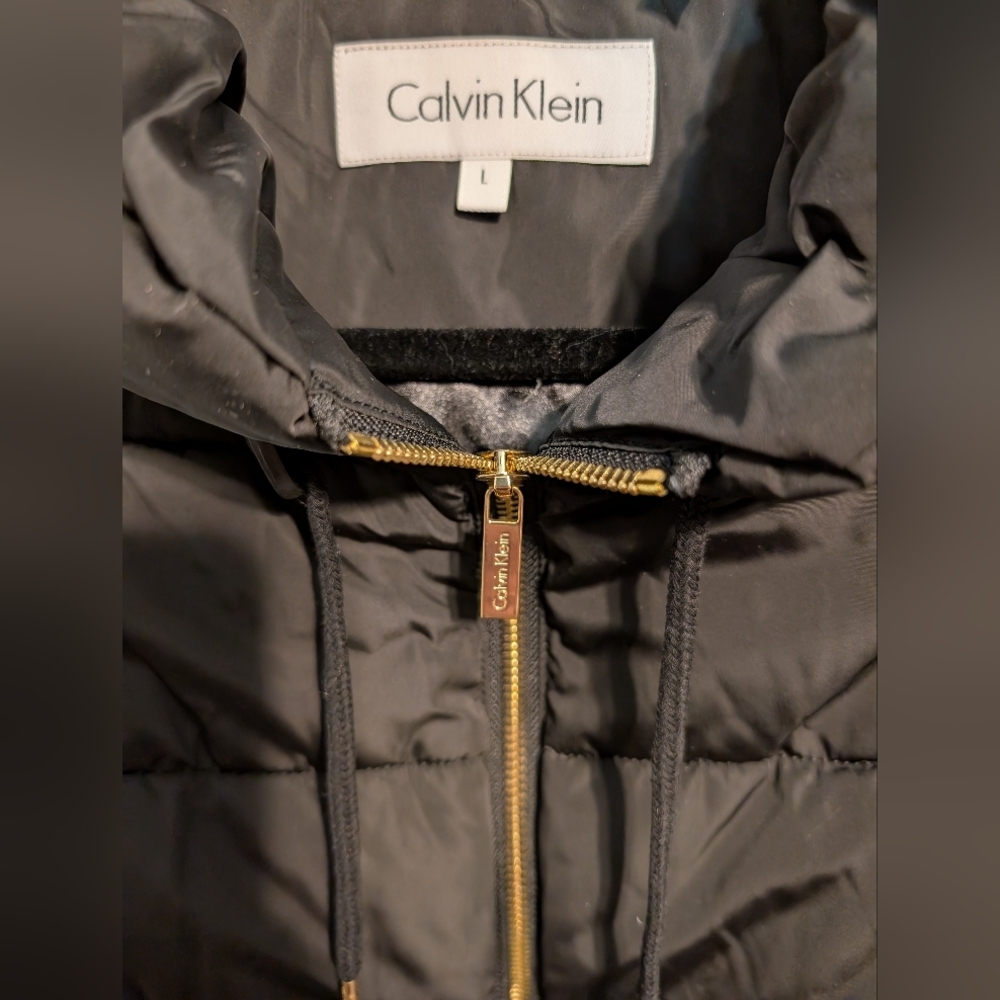 Calvin Klein Women's Black Quilted Vest Size L Nwot - Picture 3 of 3